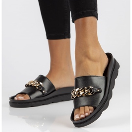 Chinelos de couro Filippo DK3597 / 22 Bk preto 1