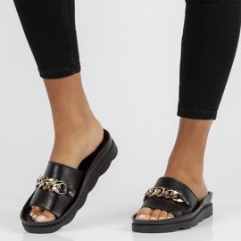 Chinelos de couro Filippo DK3597 / 22 Bk preto 2