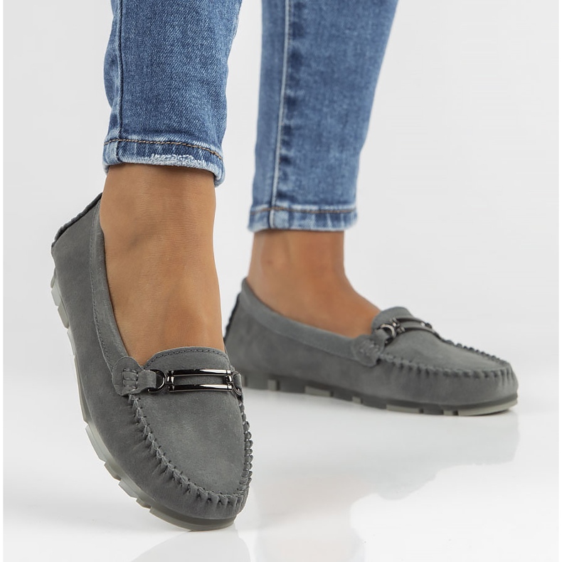 Mocassim de couro Filippo DP1202 / 22 Gr cinza 2