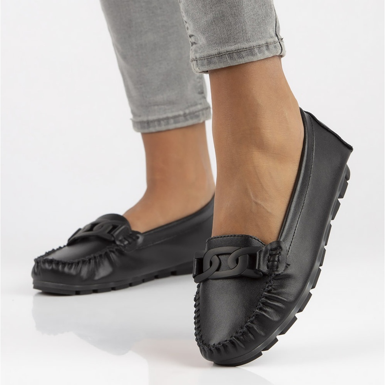 Mocassins de couro Filippo DP3629 / 22 Bk preto 2