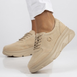 Tênis de couro Filippo DP2138 / 22 Be Be Bege 2