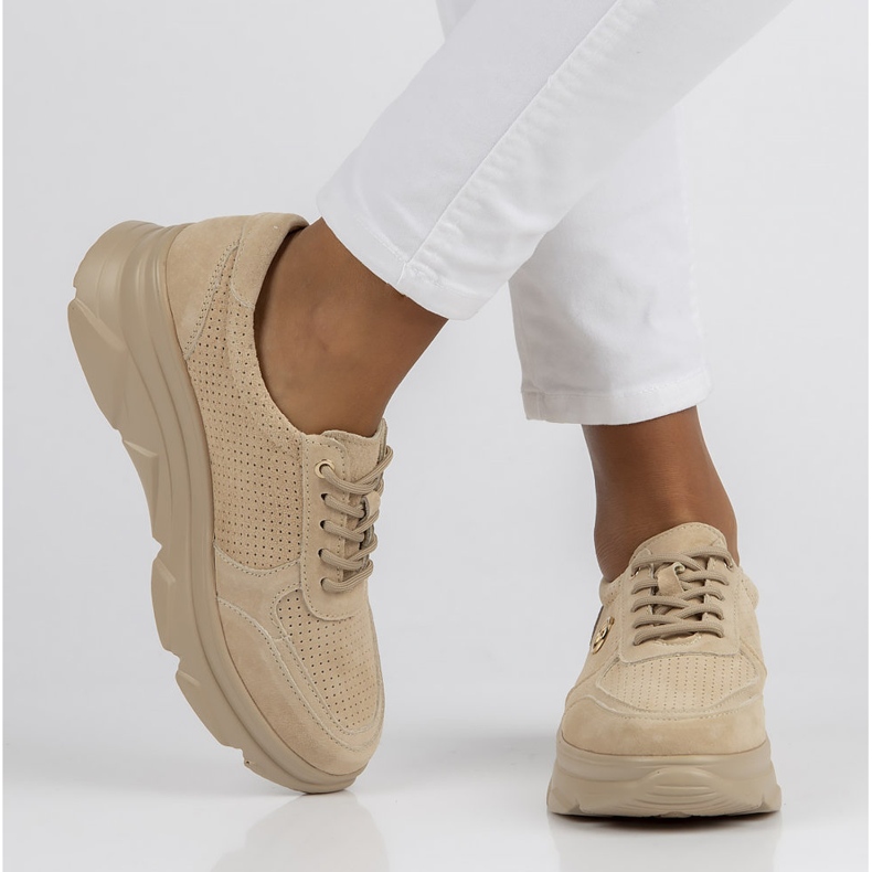 Tênis de couro Filippo DP2138 / 22 Be Be Bege 1