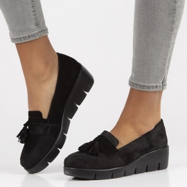 Mocassins de couro Filippo DP3162 / 22 Bk Su preto 1