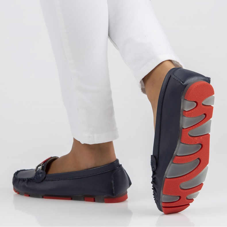 Mocassim de couro Filippo DP3613 / 22 Nv Rd azul marinho azul-marinho 2