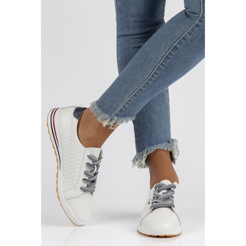 Sapatos de couro Filippo DP3509 / 22 Wh branco 2