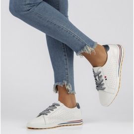 Sapatos de couro Filippo DP3509 / 22 Wh branco 1