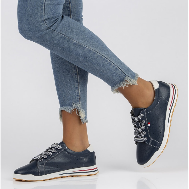 Sapatos de couro Filippo DP3509 / 22 Nv azul marinho 1