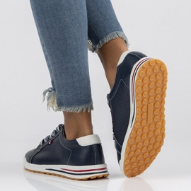 Sapatos de couro Filippo DP3509 / 22 Nv azul marinho 2