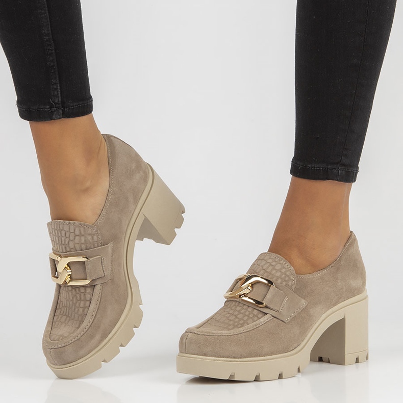 Sapatos de couro Filippo 20097 Taupe cinza 1