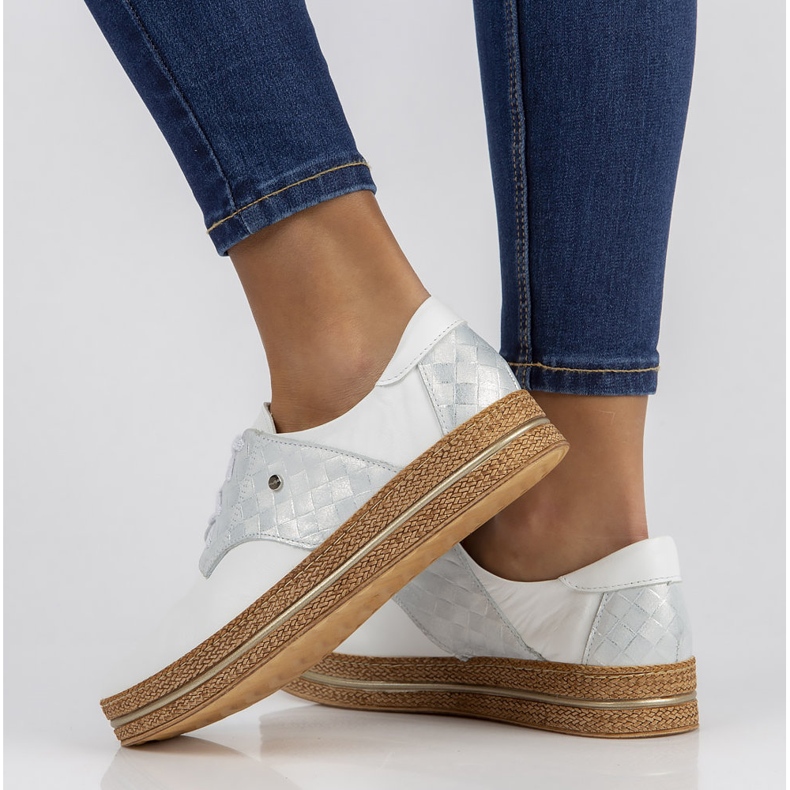 Sapatos de couro Filippo 10123 branco 1