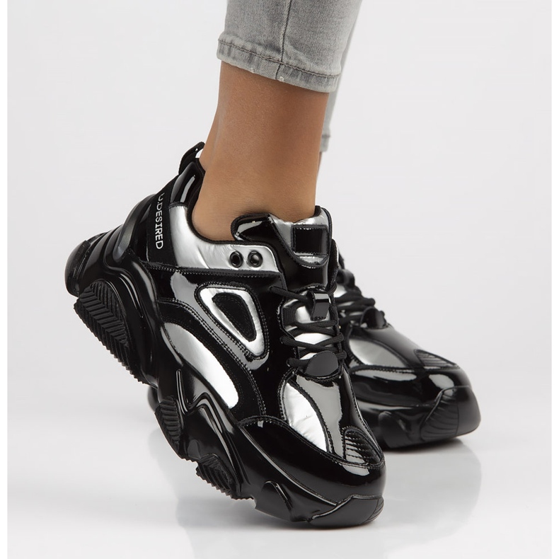 Tênis de couro Filippo BJ1848-SP prata preto 1