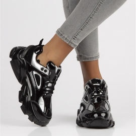 Tênis de couro Filippo BJ1848-SP prata preto 2