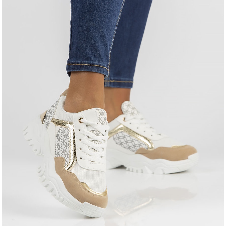 Tênis Filippo BB116 branco e bege 1