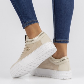 Tênis de couro Filippo 149 bege 1