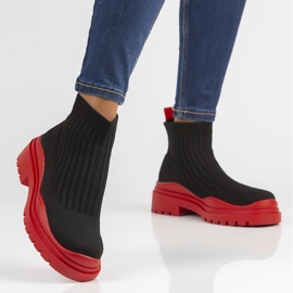 Bota vermelha Filippo 6850 preto vermelho 1