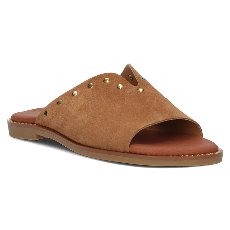Chinelos de couro Filippo LH-425 Camel marrom 1