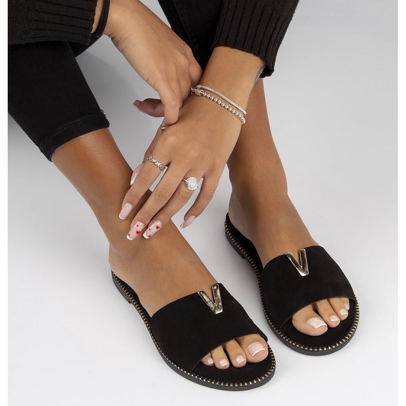 Chinelos de couro Filippo LH-200 preto 2