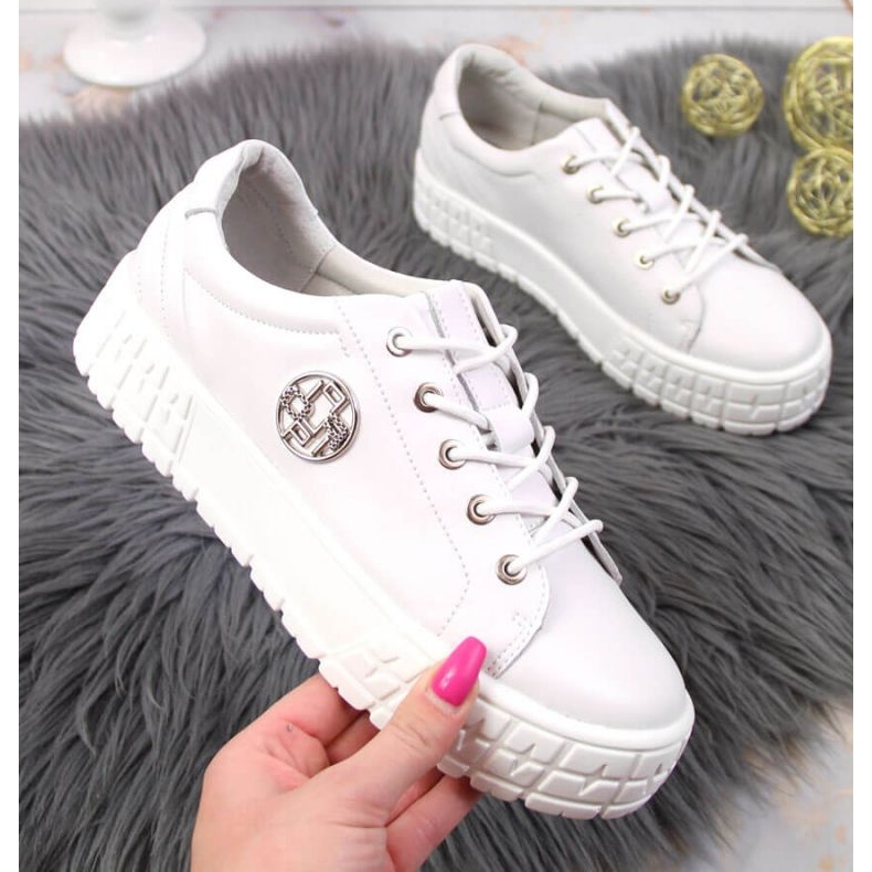 Sapato plataforma de couro Filippo W PAW320A branco 1