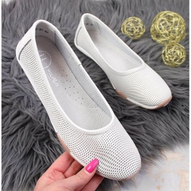 Bailarinas de couro vazado Filippo W PAW322 branco 1