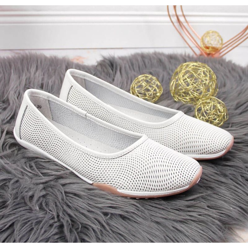 Bailarinas de couro vazado Filippo W PAW322 branco 2