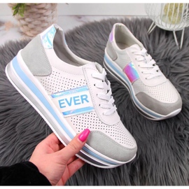 Tênis de couro na plataforma holo Filippo W PAW150C branco 1