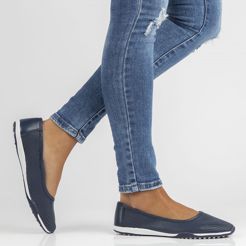 Bailarinas de couro Filippo DP3681 / 22 Nv azul marinho azul-marinho 2