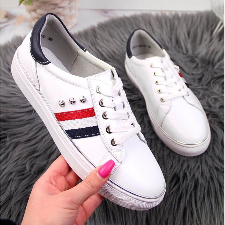 Sapatos de couro tênis Vinceza W JAN87 branco 1