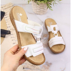 Velcro couro Rieker W RKR511 branco 1