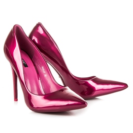Vices Stilettos femininos metálicos rosa 4