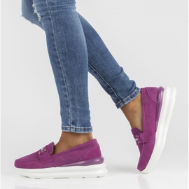 Sapatos de couro Filippo DP3504 / 22 Fh fúcsia rosa 2