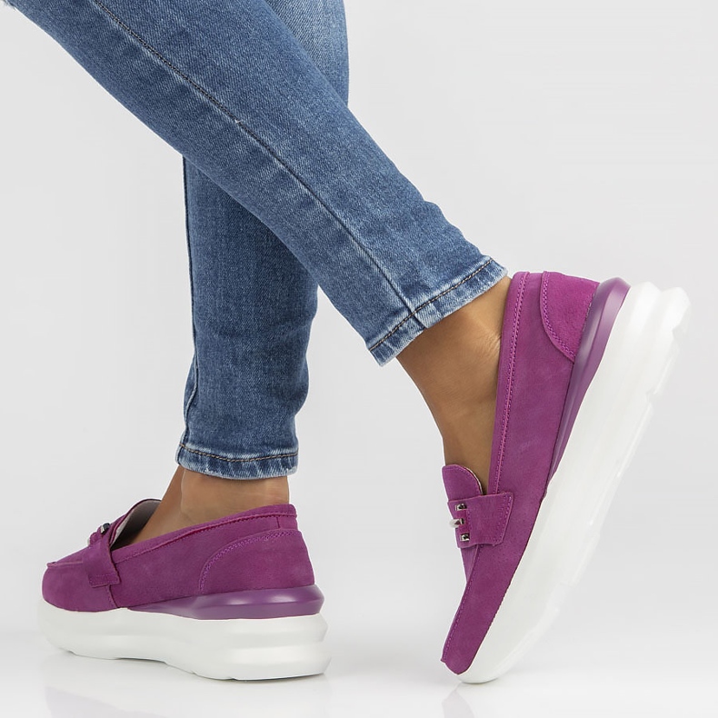 Sapatos de couro Filippo DP3504 / 22 Fh fúcsia rosa 1