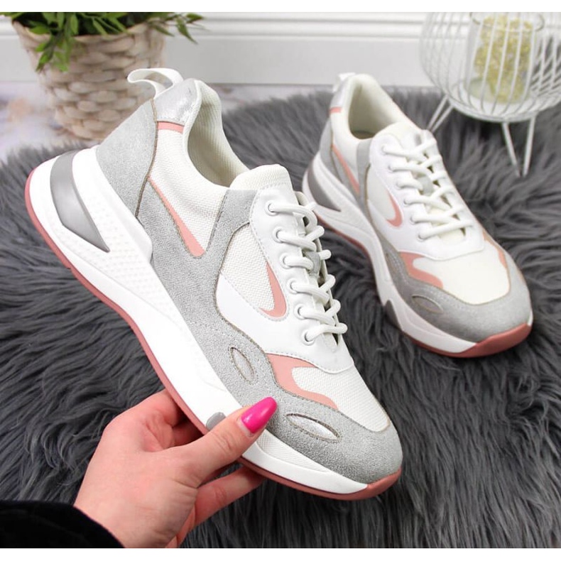 Tênis esportivo Vinceza W JAN91B branco cinza 1