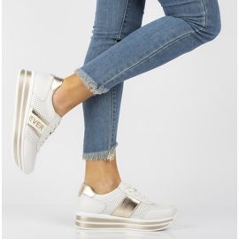 Tênis de couro Filippo DP1414 / 22 Wh Go ouro branco dourado 2