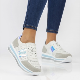 Tênis de couro Filippo DP1414 / 22 Bl azul branco cinza 1