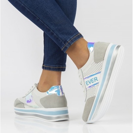 Tênis de couro Filippo DP1414 / 22 Bl azul branco cinza 2