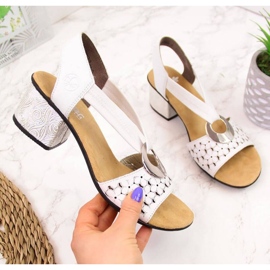 Sandálias de couro com borracha Rieker W RKR433 branco 1