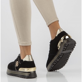 Tênis de couro Filippo DP3538 / 22 Bk Go preto 2