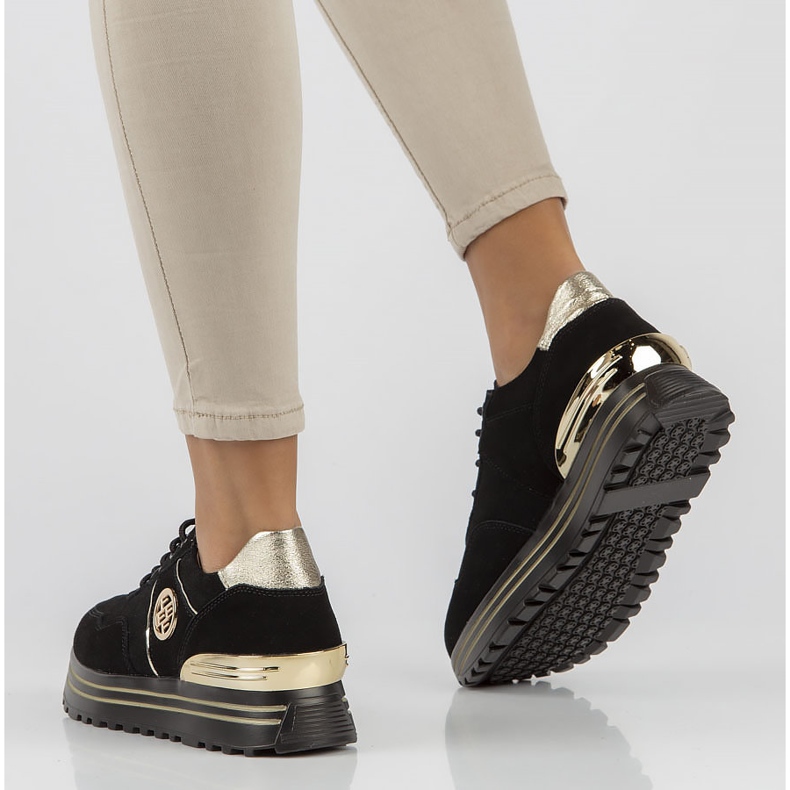 Tênis de couro Filippo DP3538 / 22 Bk Go preto 2