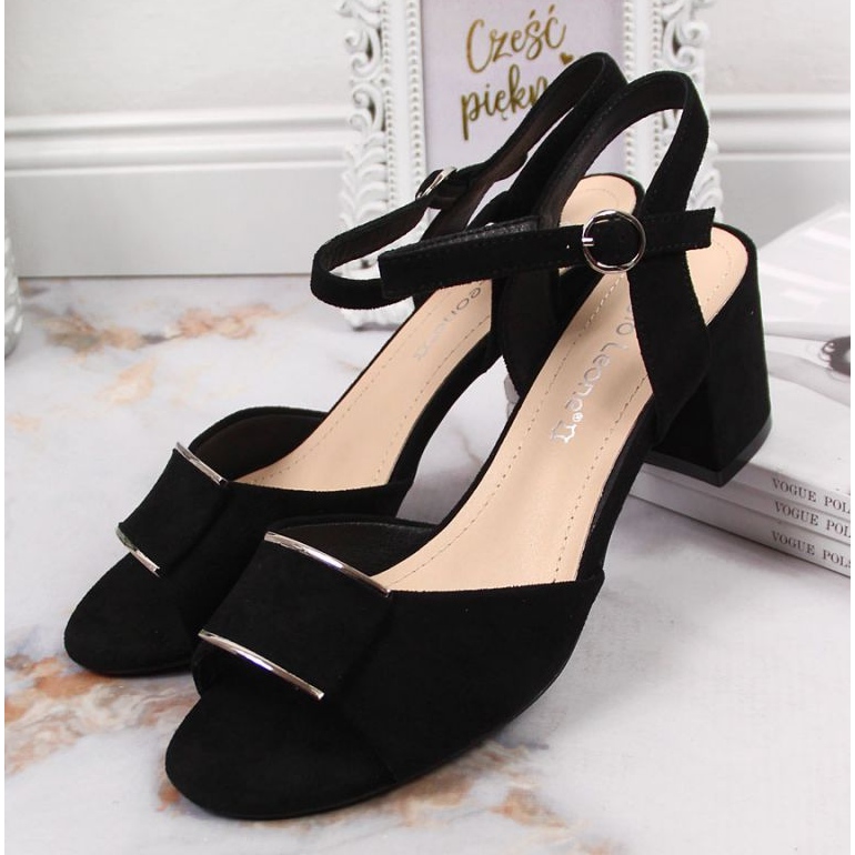 Sandálias no poste de Sergio Leone W SK139E preto 2