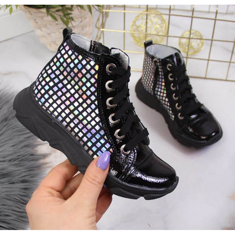 Botas holográficas Kornecki Jr KOR6814B pretas preto 1