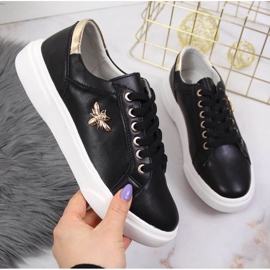 Sapatos de couro na plataforma Vinceza W JAN119A preto 1