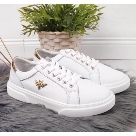 Sapatos de couro com plataforma Vinceza W JAN119B branco 2