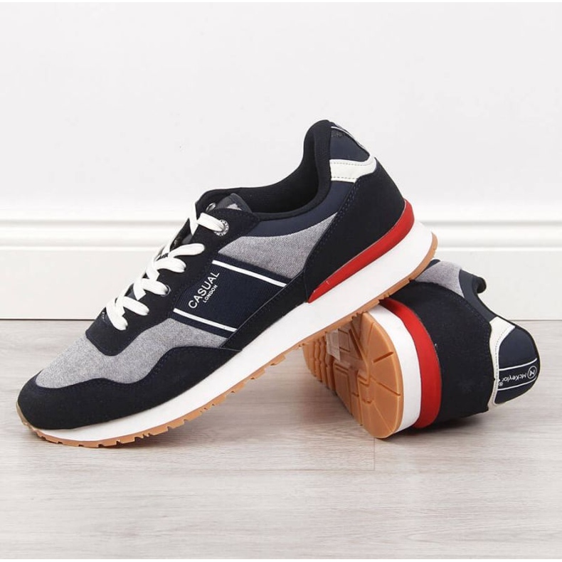 Tênis esportivo casual Mckeylor M JAN123B cinza marinho azul marinho 2