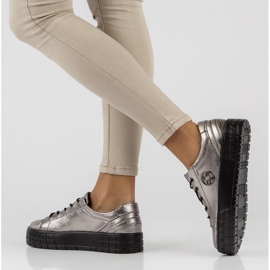 Tênis de couro FILIPPO DP3528 / 22 Gn gun metal prata 1