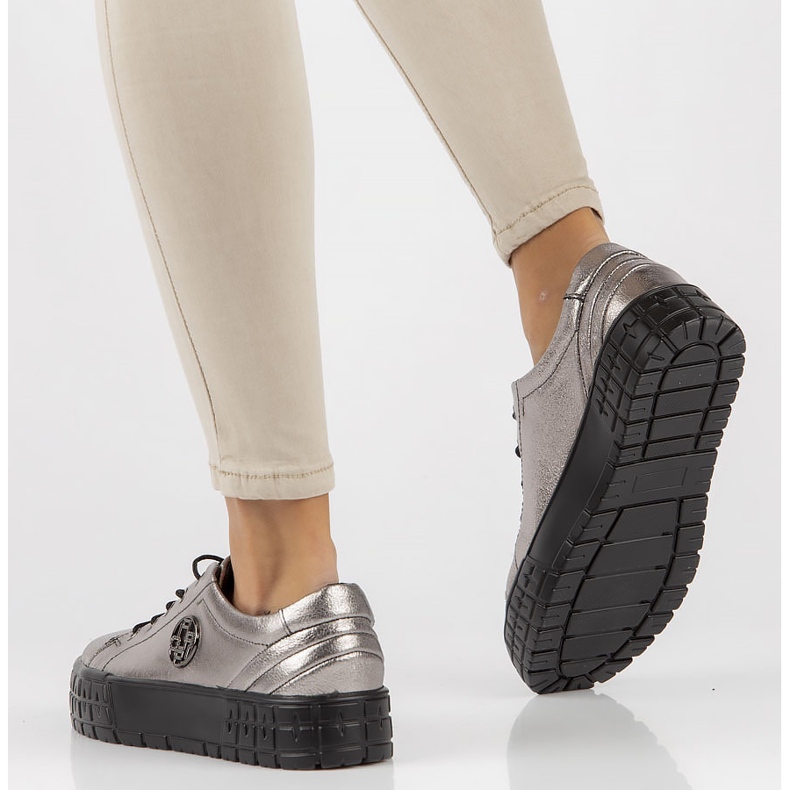 Tênis de couro FILIPPO DP3528 / 22 Gn gun metal prata 2