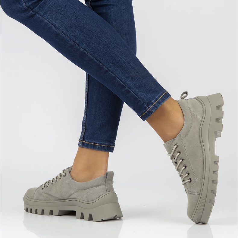 Tênis de couro FILIPPO DP3522 / 22 Gr cinza 1