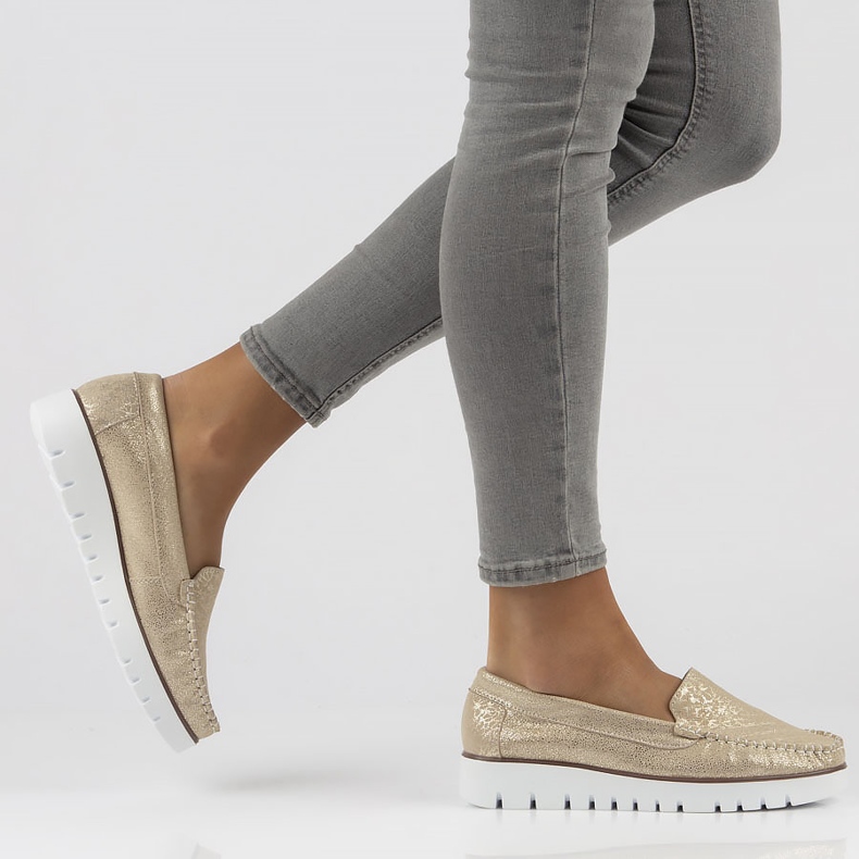 Mocassim de couro Filippo DP3534 / 22 Go golden dourado 1