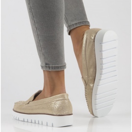 Mocassim de couro Filippo DP3534 / 22 Go golden dourado 2