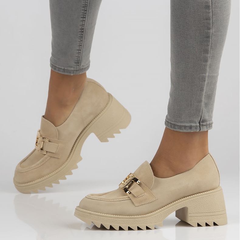 Sapatos de camurça Filippo 20107 bege 2