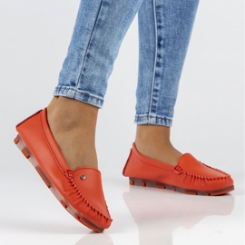 Mocassim de couro vermelho Filippo DP2037 / 22 Rd Li 1